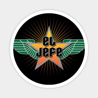 El Jefe Winged Star Green and Yellow Magnet